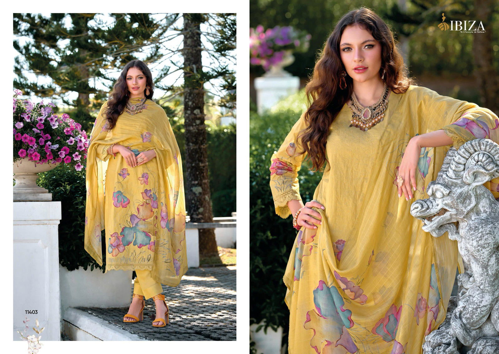 Ibiza Florista Digital Printed Designer Salwar Kameez Collection